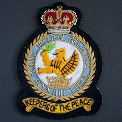 RAF 2nd Tactical Airforce Wire Blazer Badge